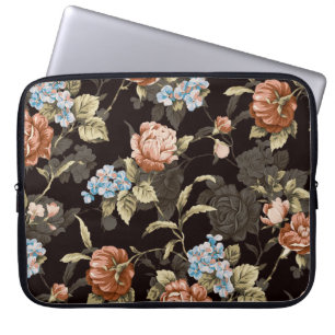 Capa Para Notebook Rosas botânicos: padrão floral abstrato.