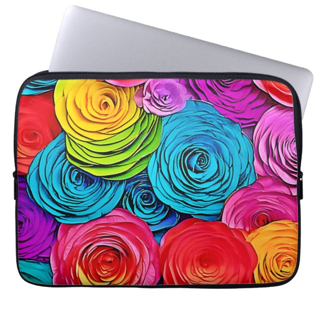 Capa Para Notebook Rosas de papel vibrantes (Frente)