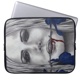 Capa Para Notebook Rosas de Sangue Mulher Vampira Arte de Terror Fant