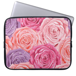 Capa Para Notebook Rosas Galore: Um Belo Padrão Invisível.
