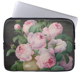 Capa Para Notebook Rosas rosa em um vaso - Pierre Joseph Redouté
