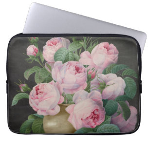 Capa Para Notebook Rosas rosa em um vaso - Pierre Joseph Redouté