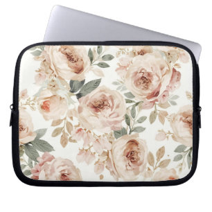 Capa Para Notebook Rosas Rosa Suave Impressão Floral Aquarela Botânic