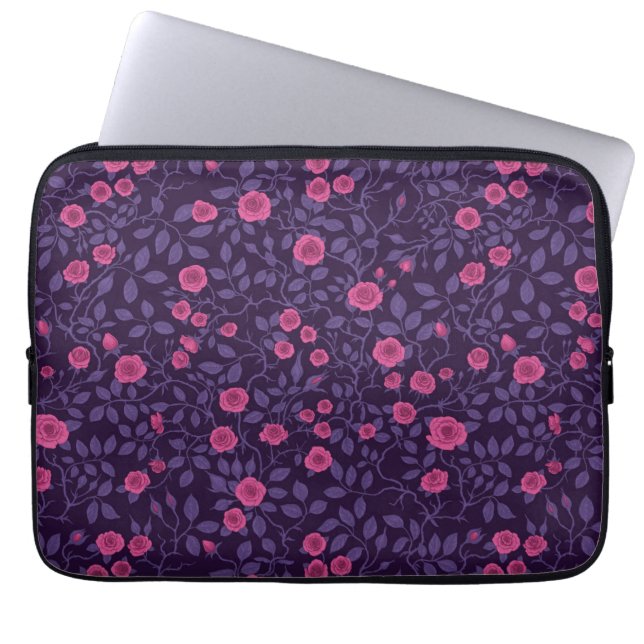 Capa Para Notebook Rosas selvagens a rosa e roxo (Frente)