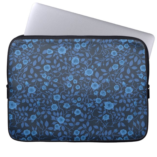 Capa Para Notebook Rosas selvagens em azul (Frente)