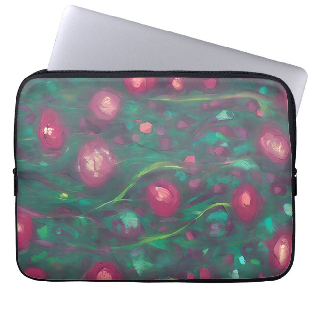 Capa Para Notebook Rosas vermelhas abstratas desbotadas (Frente)