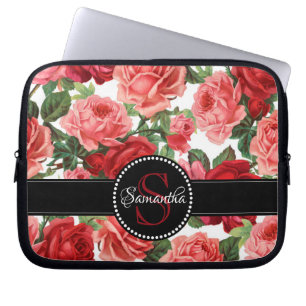 Capa Para Notebook Rosas vermelhas cor-de-rosa com Elegante chic