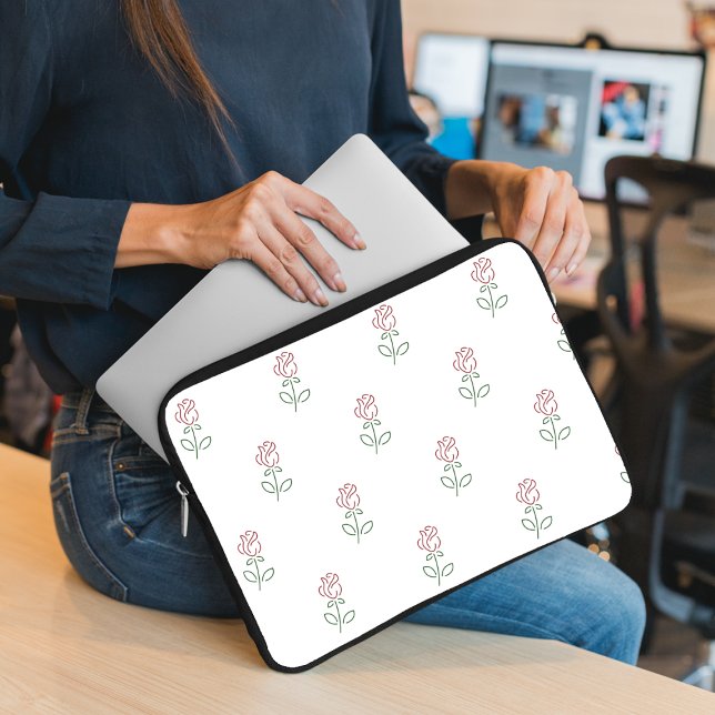 Capa Para Notebook Rosas Vermelhas, Padrão de Rosas, Flores (Criador carregado)