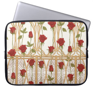 Capa Para Notebook Rosas Vintage padrão sem falhas, fundo na arte