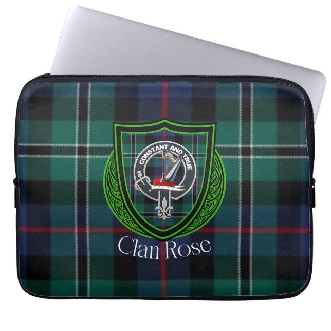 Capa Para Notebook Rose Scottish Clan Tartan and Crest  (Frente)