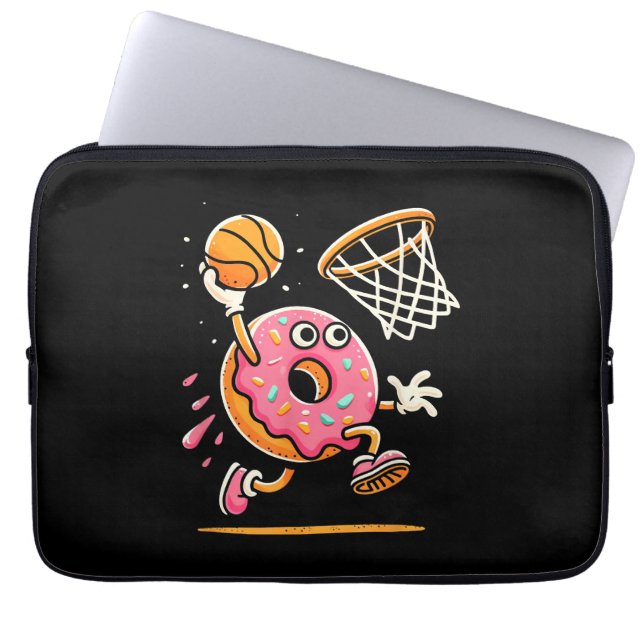 Capa Para Notebook Rosquinha Engraçada, Comida de basquetebol, Dunbal (Frente)