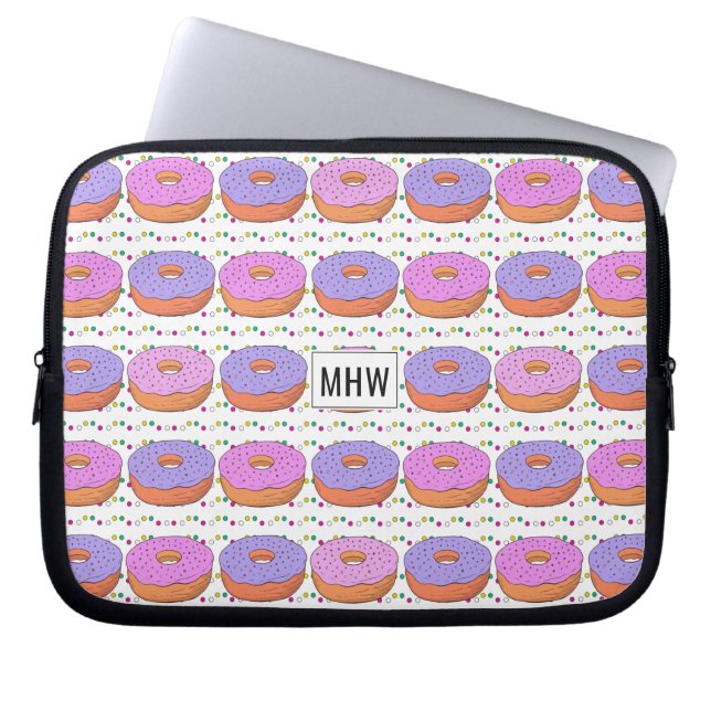 Capa Para Notebook Rosquinha Padrão de bolsas de laptop personalizada (Frente)