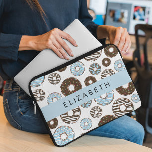 Capa Para Notebook Rosquinhas Azuis, Rosquinhas Marrons, Prensas, Seu