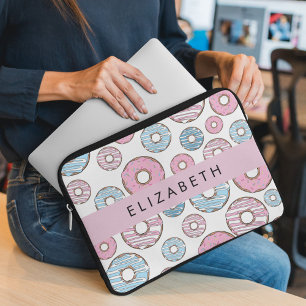 Capa Para Notebook Rosquinhas rosa, Rosquinhas azuis, borrifadas, seu