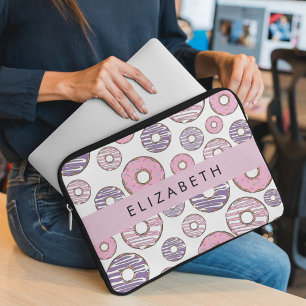 Capa Para Notebook Rosquinhas rosa, Rosquinhas roxas, borrachas, seu 