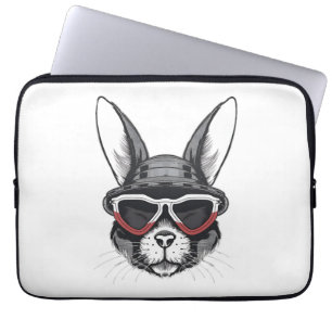 Capa Para Notebook Rosto Coelhinho Com Óculos De Sol Dia De Páscoa Pa