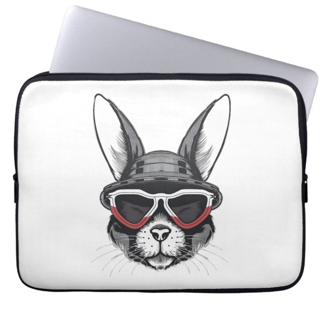 Capa Para Notebook Rosto Coelhinho Com Óculos De Sol Dia De Páscoa Pa (Frente)