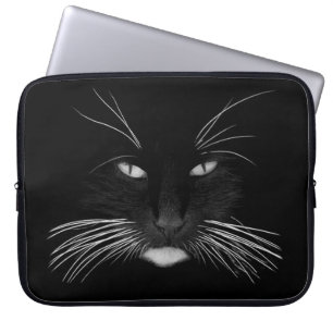 Capa Para Notebook Rosto de Gato Negro