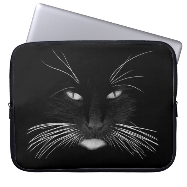 Capa Para Notebook Rosto de Gato Negro (Frente)