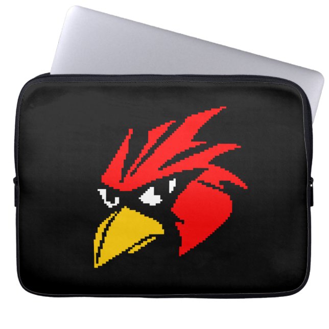 Capa Para Notebook Rosto de pássaro pixelado fofo (Frente)