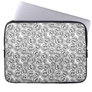 Capa Para Notebook Rostos Caprichosos: Desenho Animado Preto e Branco