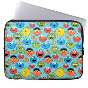 Capa Para Notebook Rostos da Rua Sesame em Azul