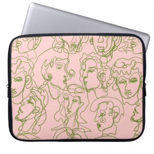 Capa Para Notebook Rostos femininos abstrato contemporâneos. Minimal