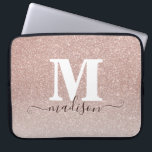 Capa Para Notebook Roteiro Dourado do monograma da faísca do brilho<br><div class="desc">Capa Dourado do computador do roteiro do monograma da faísca do brilho do rosa do rosa</div>