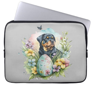 Capa Para Notebook Rottweiler Cachorro Páscoa, Felz pascoa Rottweiler