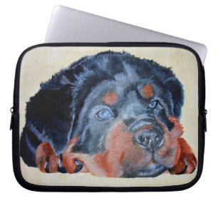 Capa Para Notebook Rottweiler Puppy Retrato Artístico Pet
