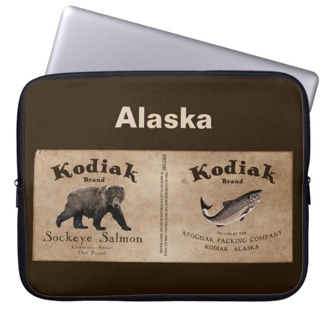 Capa Para Notebook Rótulo de Salmão Vintage Kodiak (Frente)
