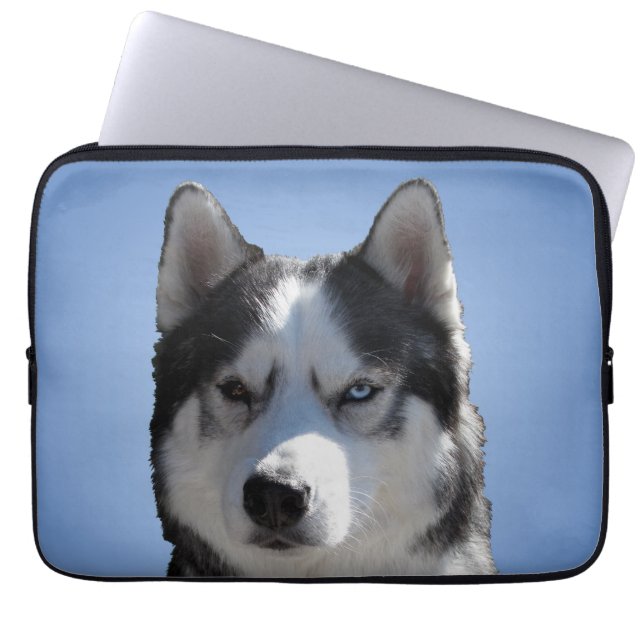 Capa Para Notebook Rouco Laptop, Presentes De Olhos Husky Siberianos (Frente)