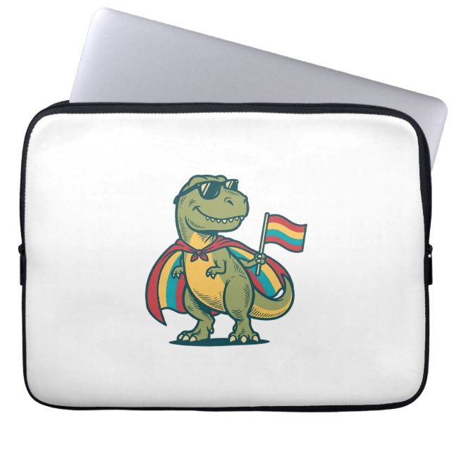 Capa Para Notebook Roupa de Dinossauro Orgulho Fofo em Vetor Design_1 (Frente)