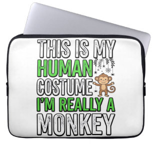 Capa Para Notebook Roupa de Humano de Macaco Engraçado Design de Cami