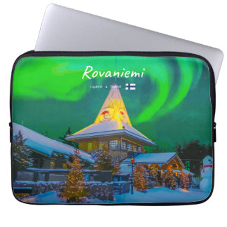 Capa Para Notebook Rovaniemi, Finlândia - Magia Aurora