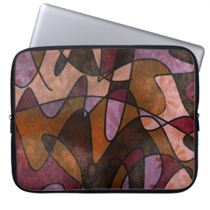 Capa Para Notebook Roxo, Brown, arte abstracta de Borgonha, 5a