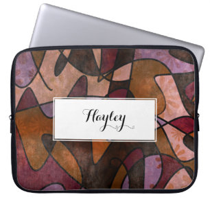 Capa Para Notebook Roxo, Brown, arte abstracta de Borgonha, 5a
