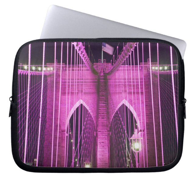 Capa Para Notebook Roxo do Lit da ponte de Brooklyn (Frente)
