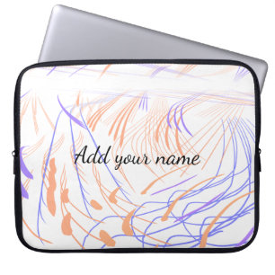 Capa Para Notebook Roxo laranja aquarela abstrato adicionar nome text
