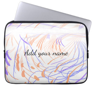 Capa Para Notebook Roxo laranja aquarela abstrato adicionar nome text