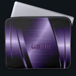 Capa Para Notebook Roxo Roxo Roxo Ruptura em Alumínio<br><div class="desc">Profundo aspecto metálico roxo brilhante,  padrão de aço inoxidável. Monograma personalizado e opcional. Disponível em outros produtos e que pode ser solicitado para qualquer um dos produtos oferecidos no Zazzle.</div>