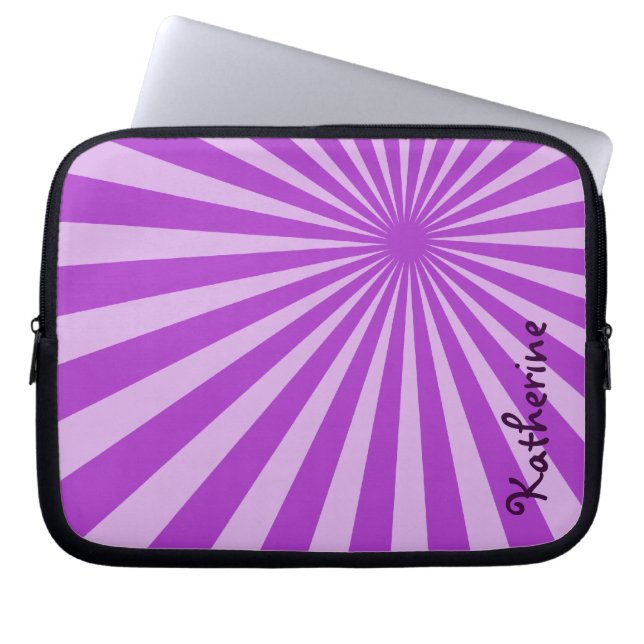 Capa Para Notebook Roxo Sunburst "Add Your Name" (Frente)