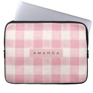Capa Para Notebook Roxo Xadrez Rosa Pastel Personalizado