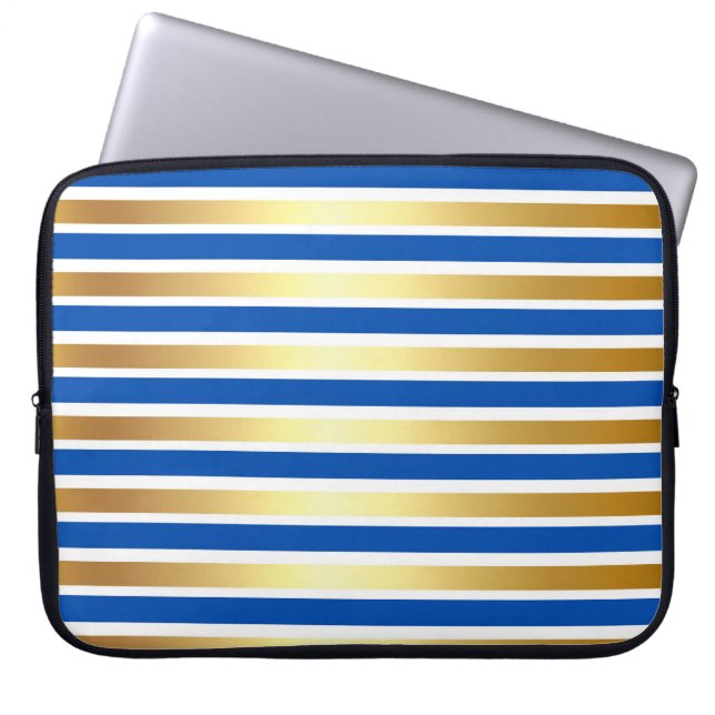 CAPA PARA NOTEBOOK ROYAL AZUL DOURADO, CHUVAS BRANCAS (Frente)