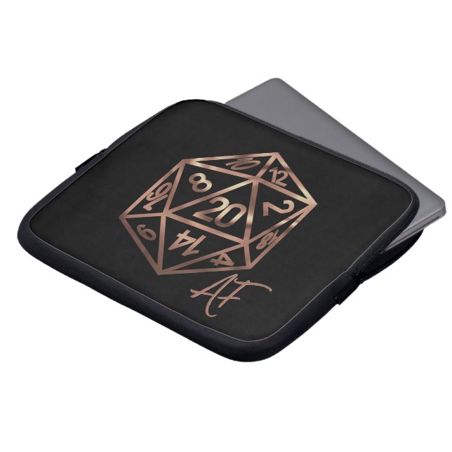 Capa Para Notebook RPG Crit AF | Copper Fantasy Tabletop Gamer Dice (Frente Topo)