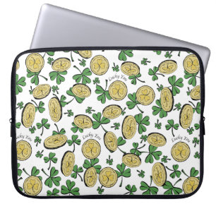 Capa Para Notebook Rua branca verde e Dourada que Patrick tem sorte e