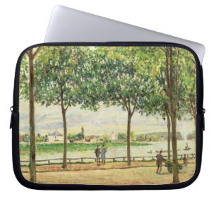 Capa Para Notebook Rua de Alfred Sisley de árvores de castanha