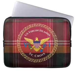 Capa Para Notebook RUA de bandeira das Ilhas Virgens dos EUA. Croix M