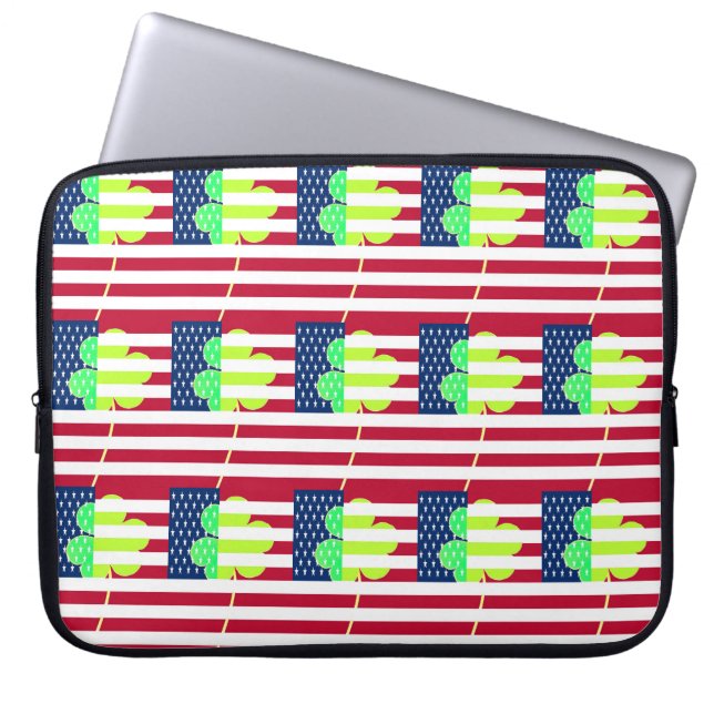 Capa Para Notebook Rua de Clover do Bandeira Irlandesa Americana Sham (Frente)