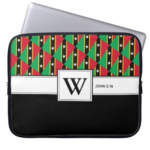 Capa Para Notebook RUA KITTS NEVIS Laptop de Escritura Cristã Monogra